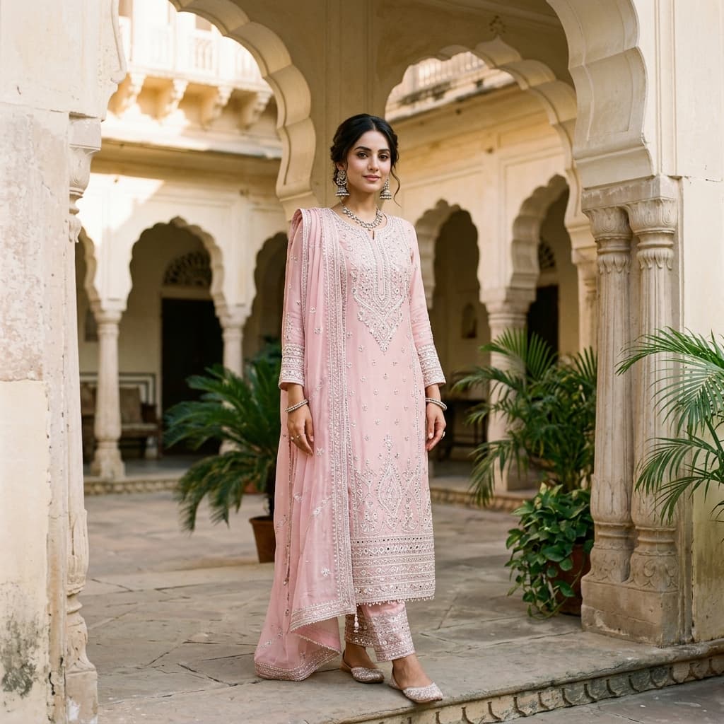 Rashmika Pink Suit Collection