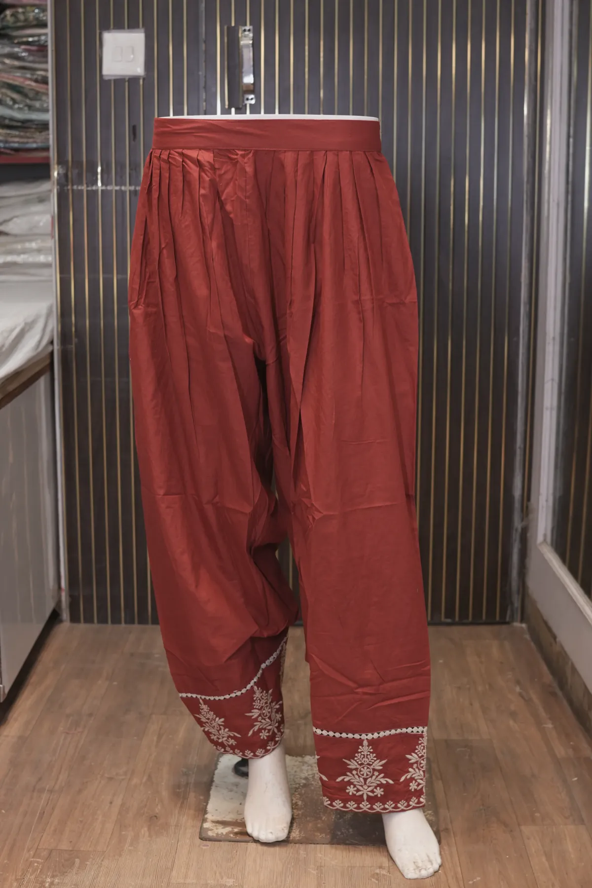 Rust Red Embroidered Kurta Salwar Set with Dupatta thumbnail 6