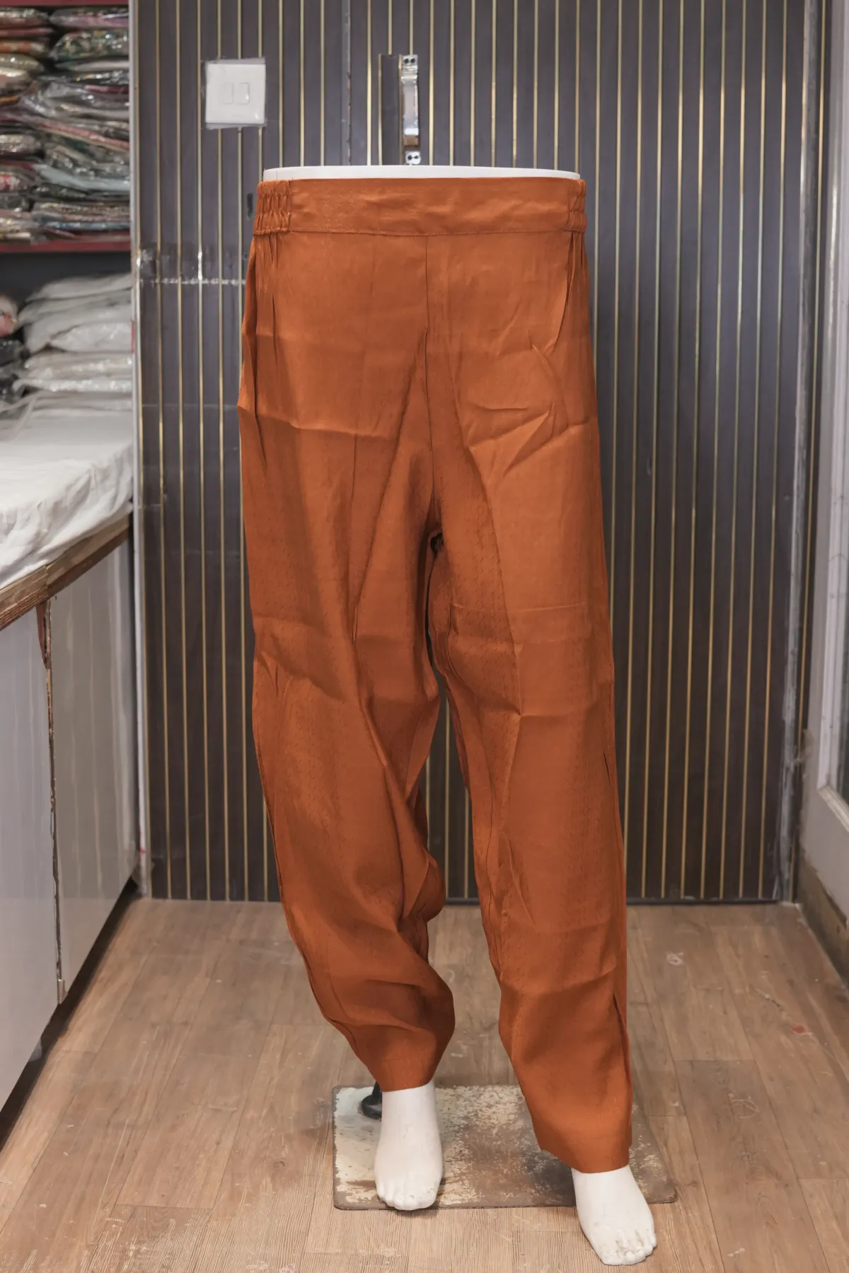 Rust Orange Straight Kurta Pant Set with Printed Dupatta thumbnail 6