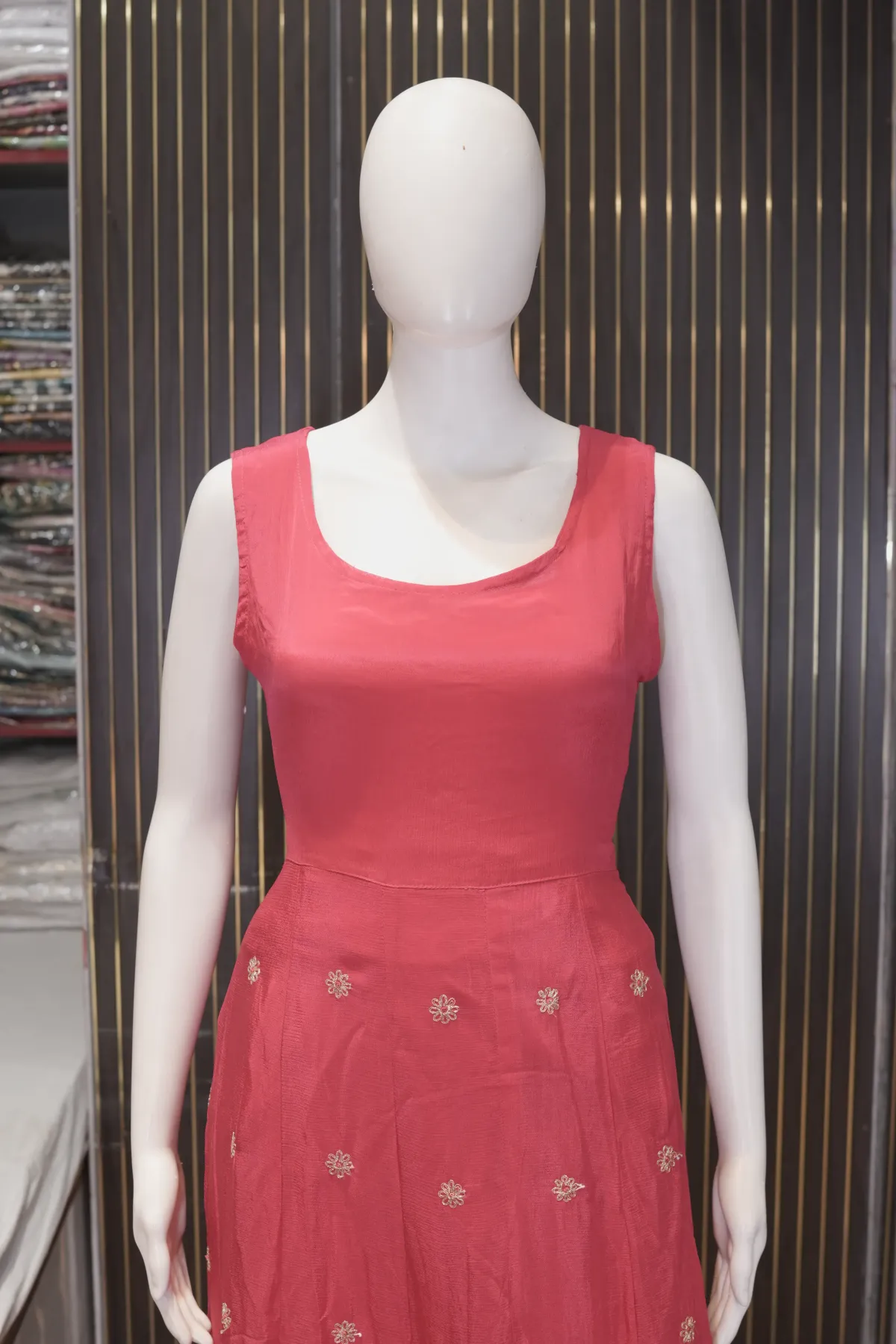 Rose Pink Embroidered Anarkali Suit Set with Dupatta thumbnail 6