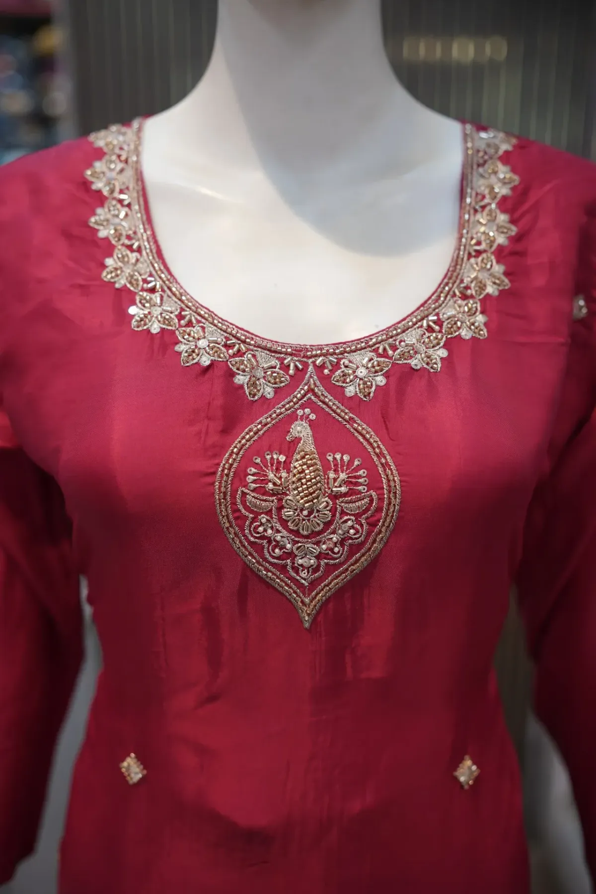 Maroon Royal Zari Embroidered Salwar Suit Set thumbnail 4