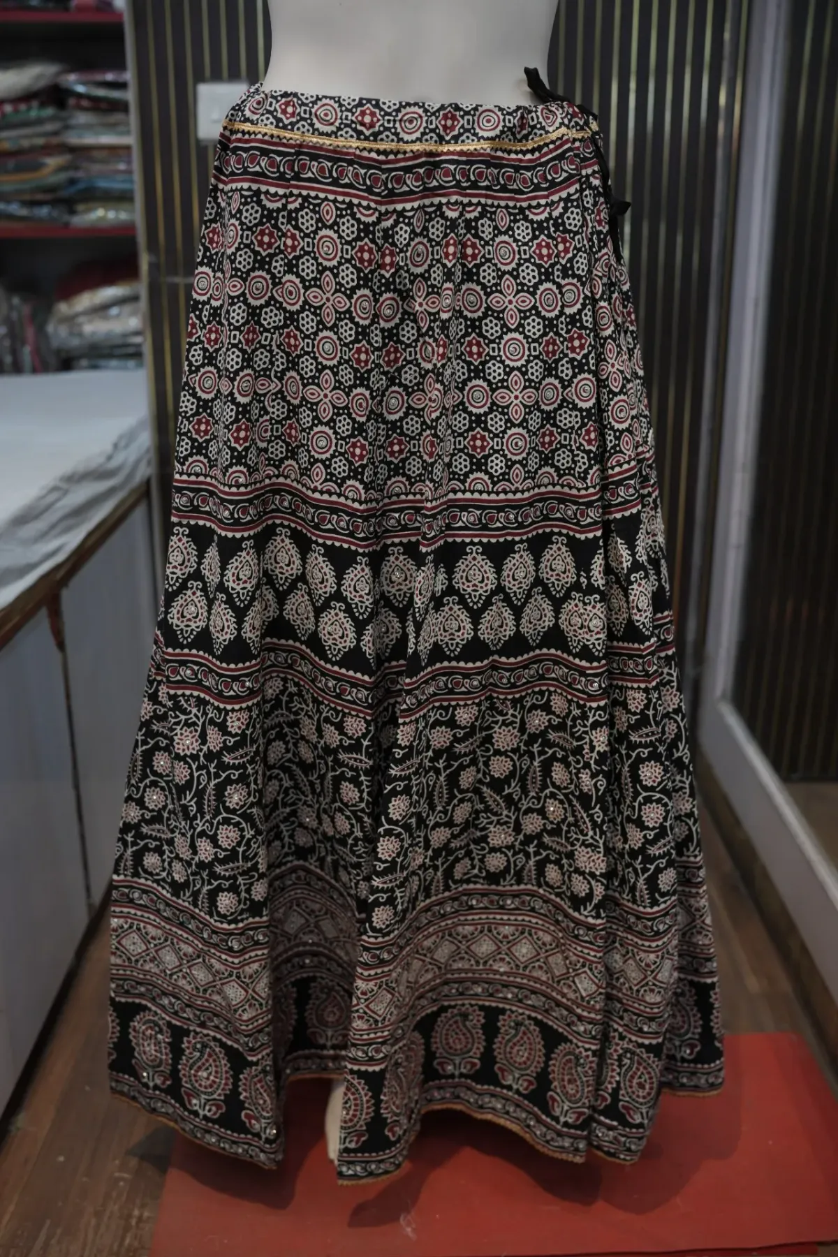 Black Printed Lehenga Choli with Matching Dupatta thumbnail 5