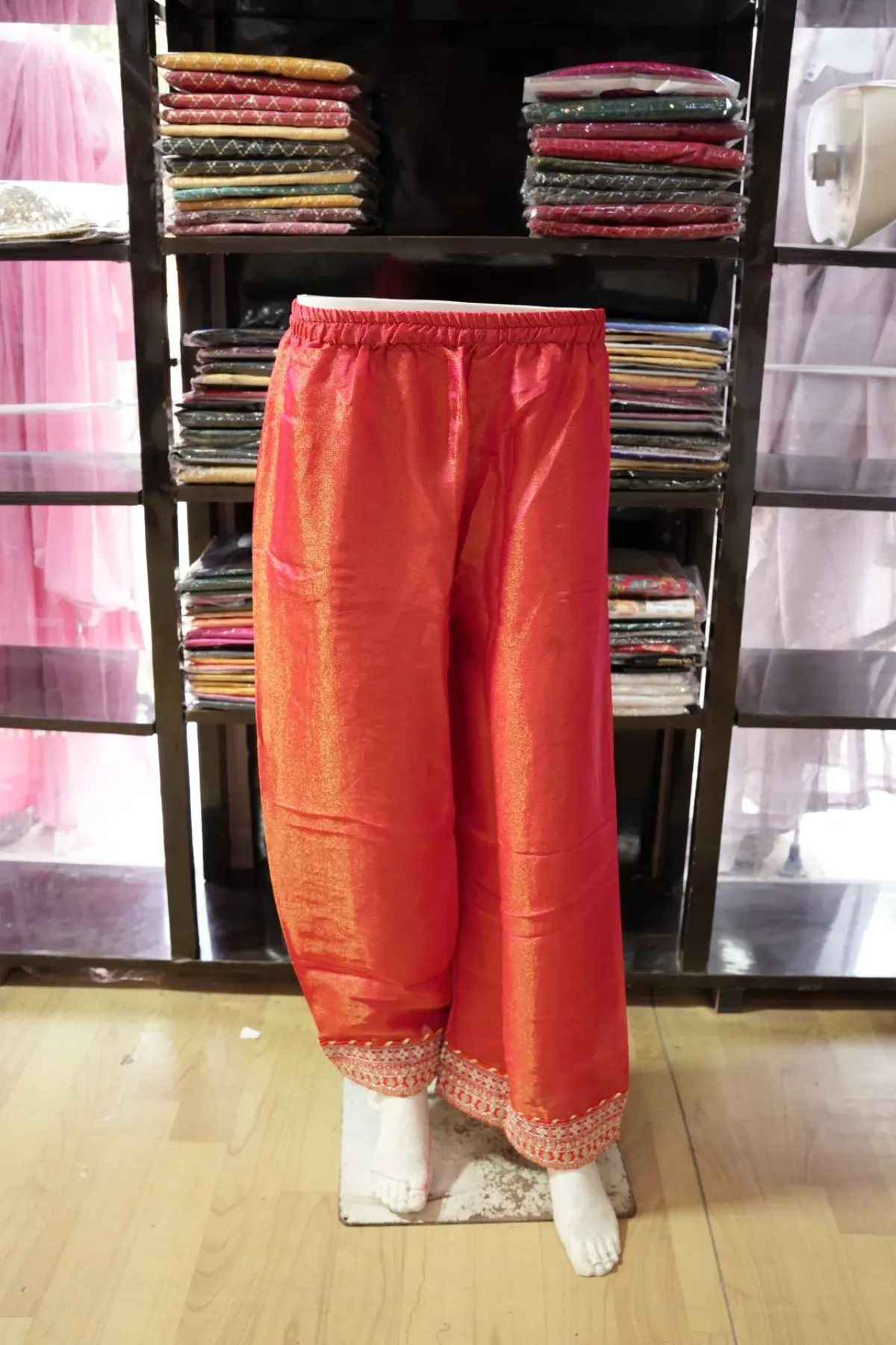 Fuchsia Pink Embroidered Festive Kurta Palazzo Set with Dupatta thumbnail 5