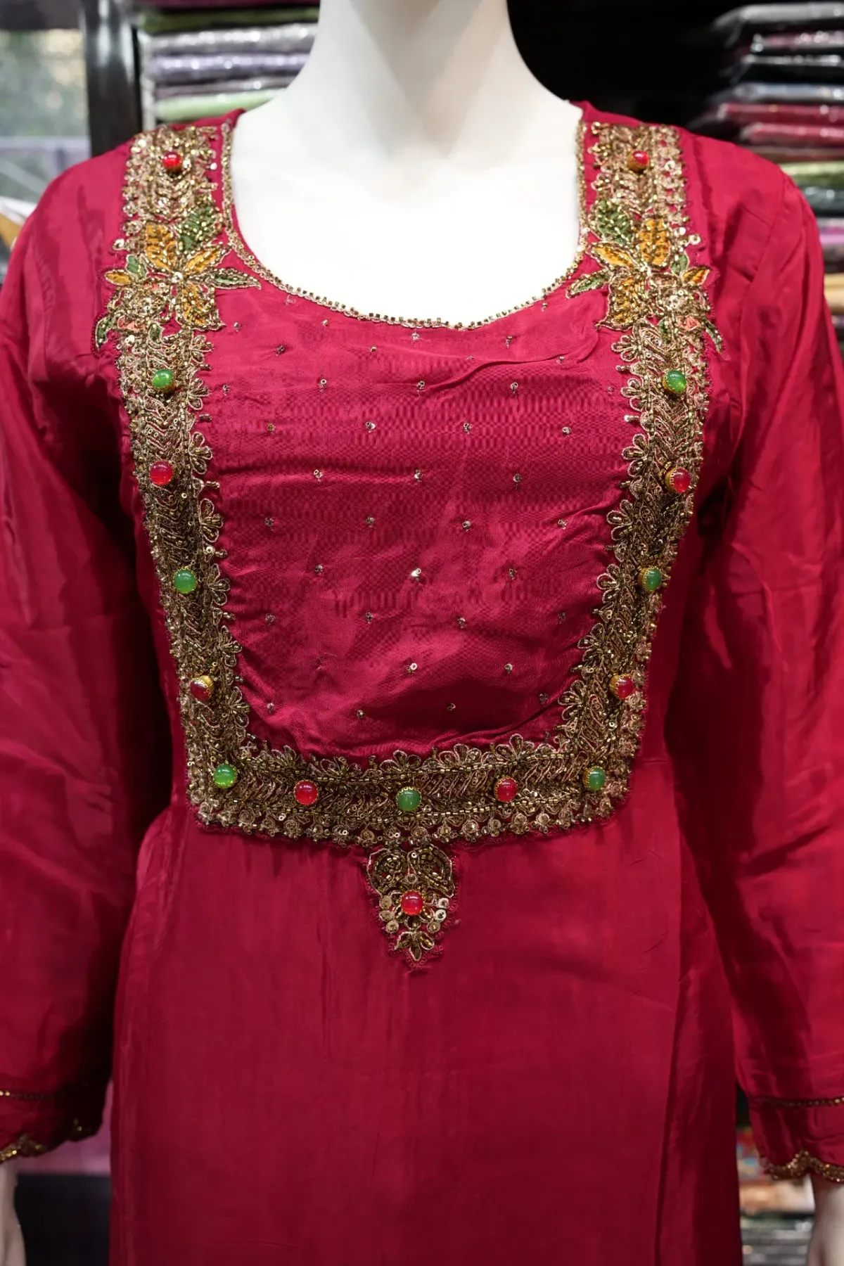Magenta Embroidered Festive Salwar Suit Set with Dupatta thumbnail 4