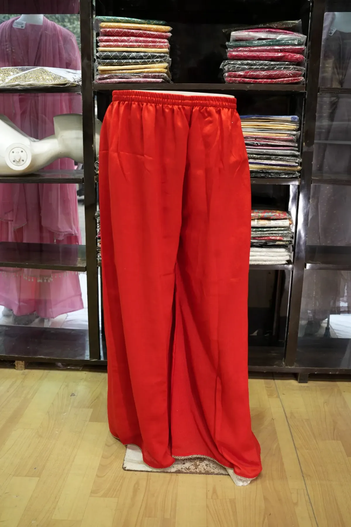 Ruby Radiance Red Embroidered Kurta Set with Dupatta thumbnail 6
